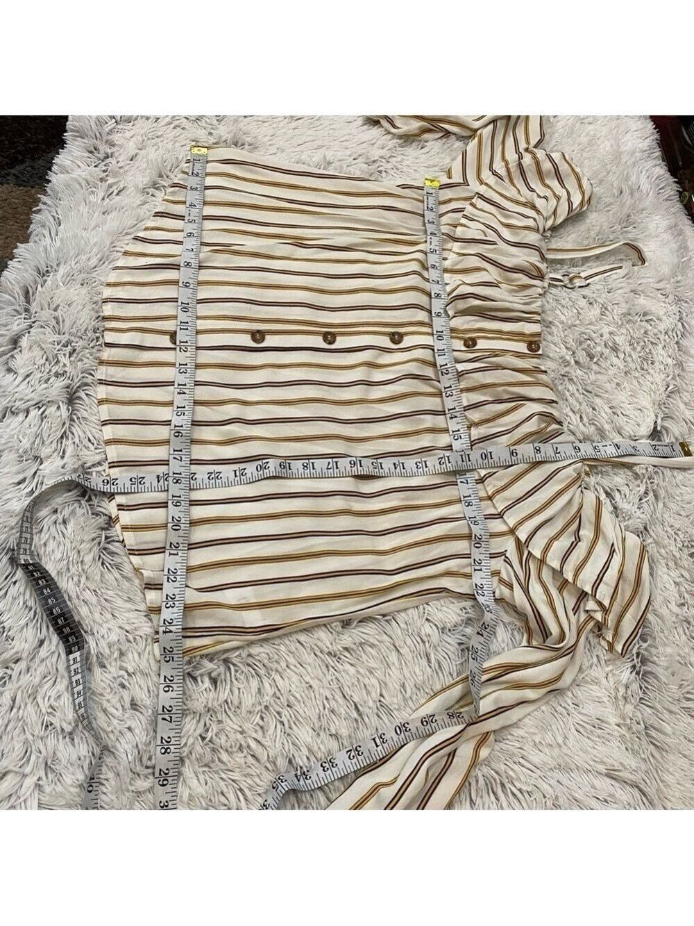 Maurices Striped Ruffle Button-Front Off-Shoulder Top NWT Size Small - Picture 10 of 12